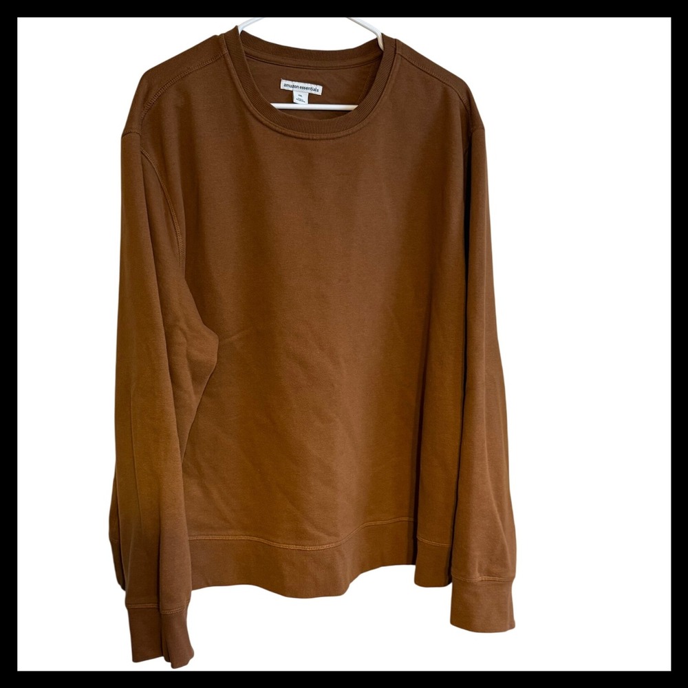 Amazon Essentials Men's Crewneck Long Sleeve Sweatshirt Brown XXL